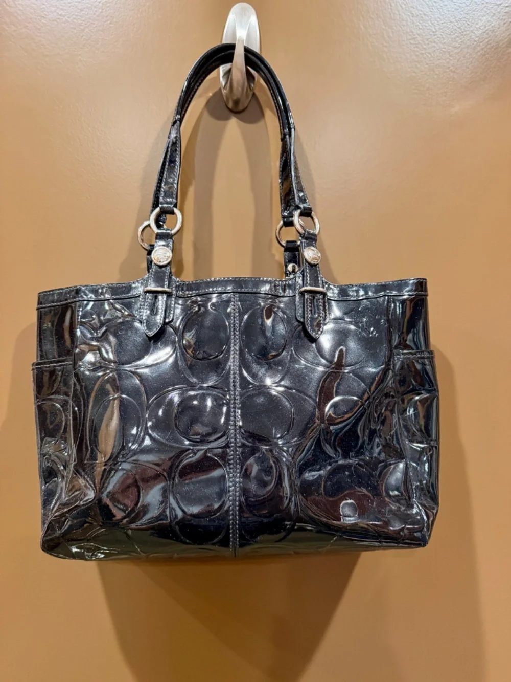 Coach Black patent leather satchel